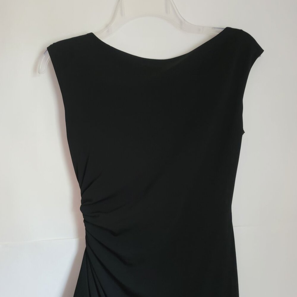 White House Black Market Black Ruched Cocktail Dress Womens Size 4 Sleeveless - Picture 4 of 7